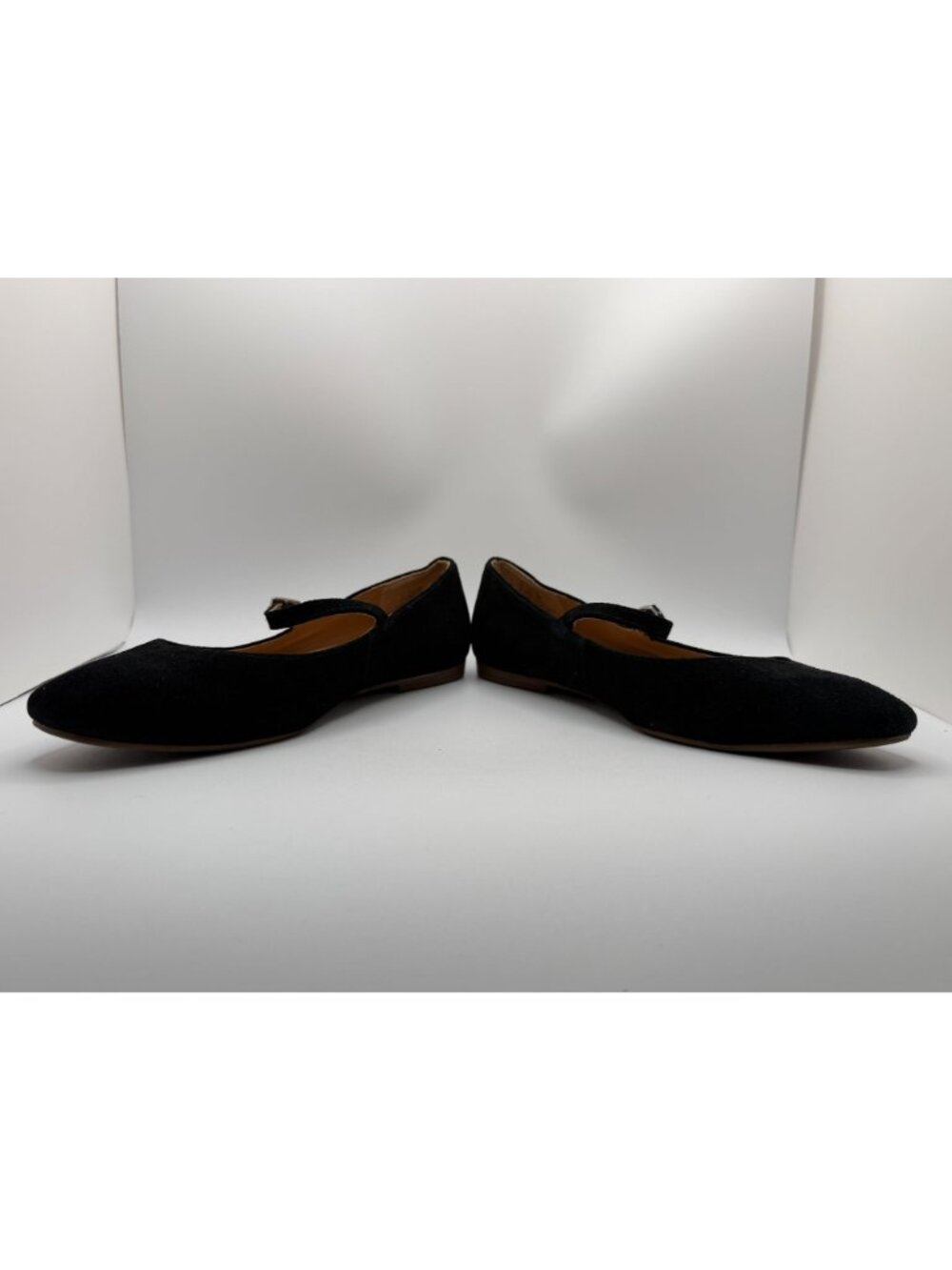 Crown Vintage Sillani Mary Jane Flats Women Size 7.5M Black Leather Preppy - Picture 7 of 13